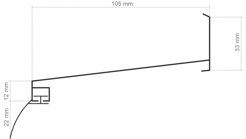 HLINIKOVY GUTTAPROFIL ALU WAND